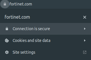 Firefox showing a valid certificate